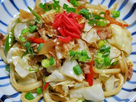 ぽん酢で作る焼きうどん